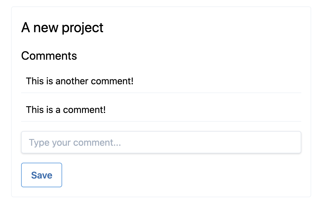 A screenshot of the comment form we've built with updated styles added in the last section