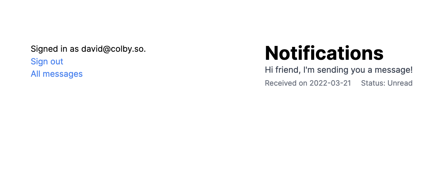A screenshot of a web page open to a list of notifications under a Notifications heading.
